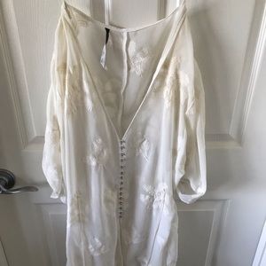Ivory embroidered swimsuit cover up